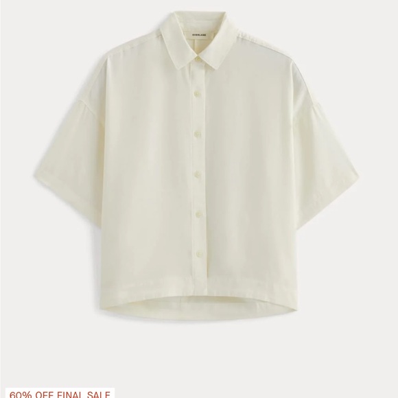 Everlane Off-White Short Sleeve Button-Up - Picture 2 of 4